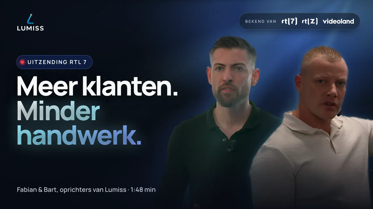 Fabian en Bart, oprichters van Lumiss, in de uitzending op RTL 7